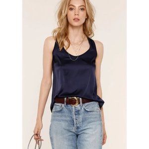 Heartloom Chantelle Satin Tank Navy Blue Racer Camisole